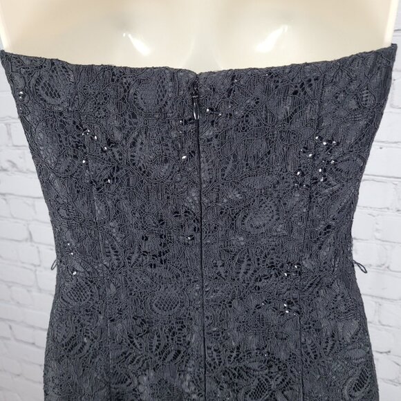 NWT White House Black Market Floral Sequin Lace Strapless Lined Short Dress 0 - Picture 7 of 11